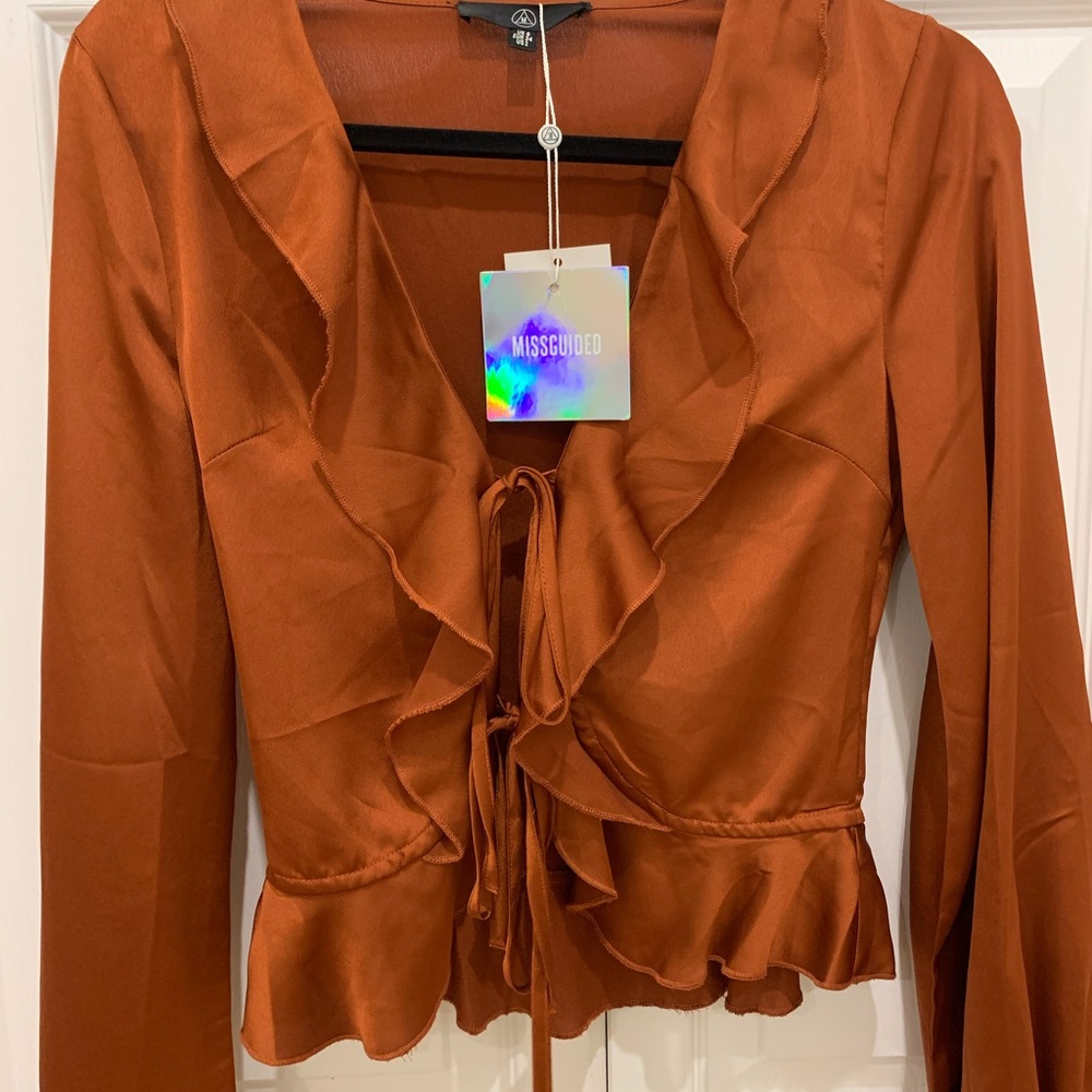 Tie Front Blouse Womens Top